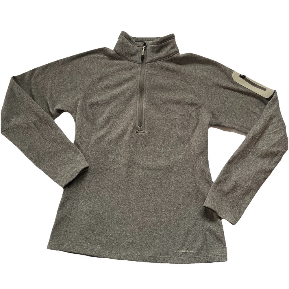 Eddie Bauer First Ascent Women's Small Gray  Microfiber‎ Fleece 1/4 Zip Jacket